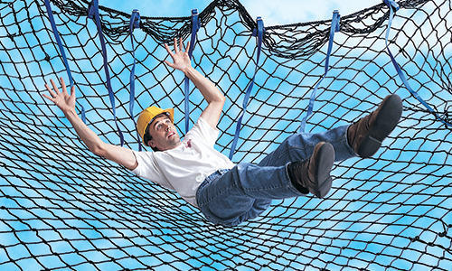 High-strength safety net installation on a balcony